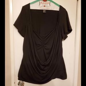 Torrid Black Drape Front Top